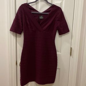 Adrianna PAPELL burgundy, dress, side zipper